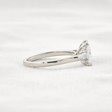 Moissanite Radiant & Baguette Three Stone Engagement Ring