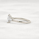 Moissanite Radiant & Baguette Three Stone Engagement Ring