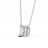Moissanite Princess Cut Hidden Halo Pendant