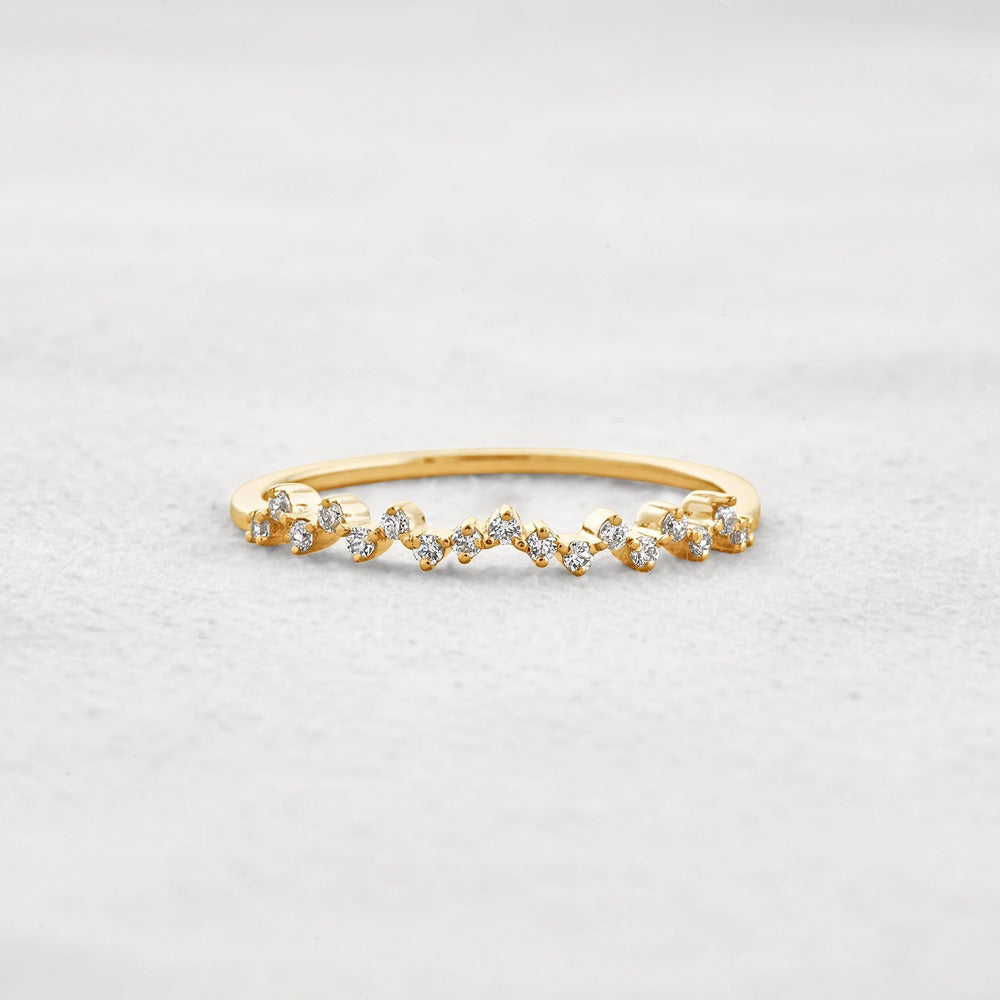 Round Cut Moissnaite Cluster Style Wedding Band