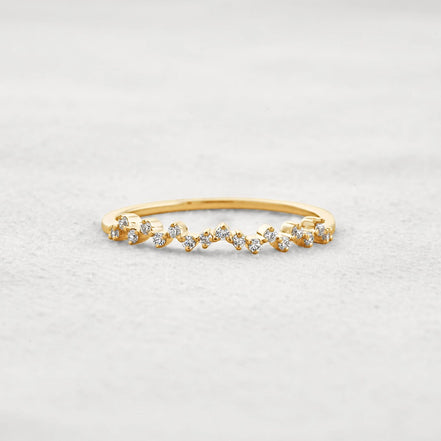 Round Cut Moissnaite Cluster Style Wedding Band