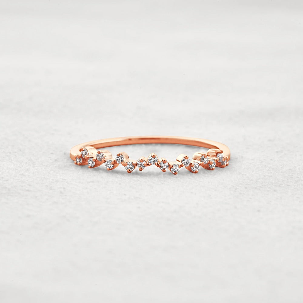 Round Cut Moissnaite Cluster Style Wedding Band