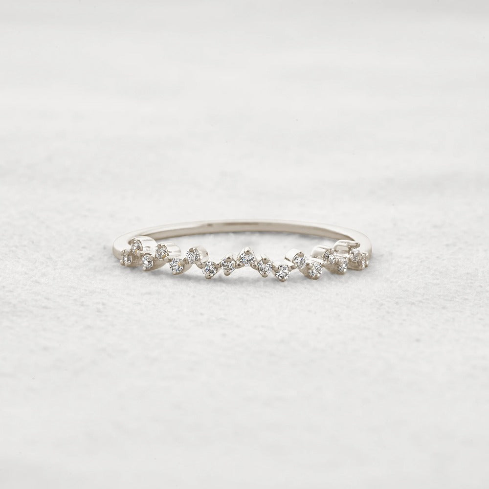Round Cut Moissnaite Cluster Style Wedding Band