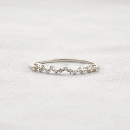 Round Cut Moissnaite Cluster Style Wedding Band