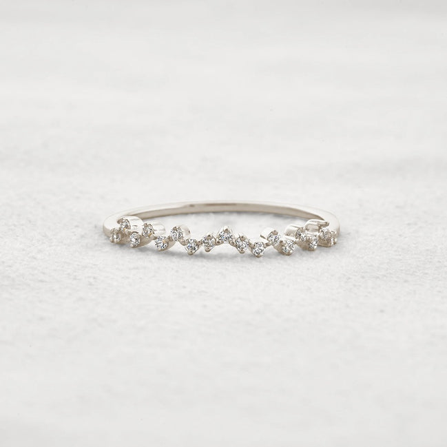 Round Cut Moissnaite Cluster Style Wedding Band
