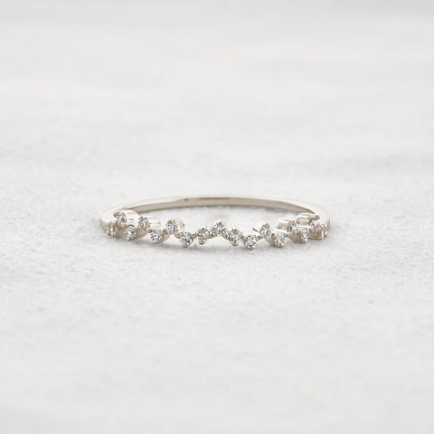 Round Cut Moissnaite Cluster Style Wedding Band