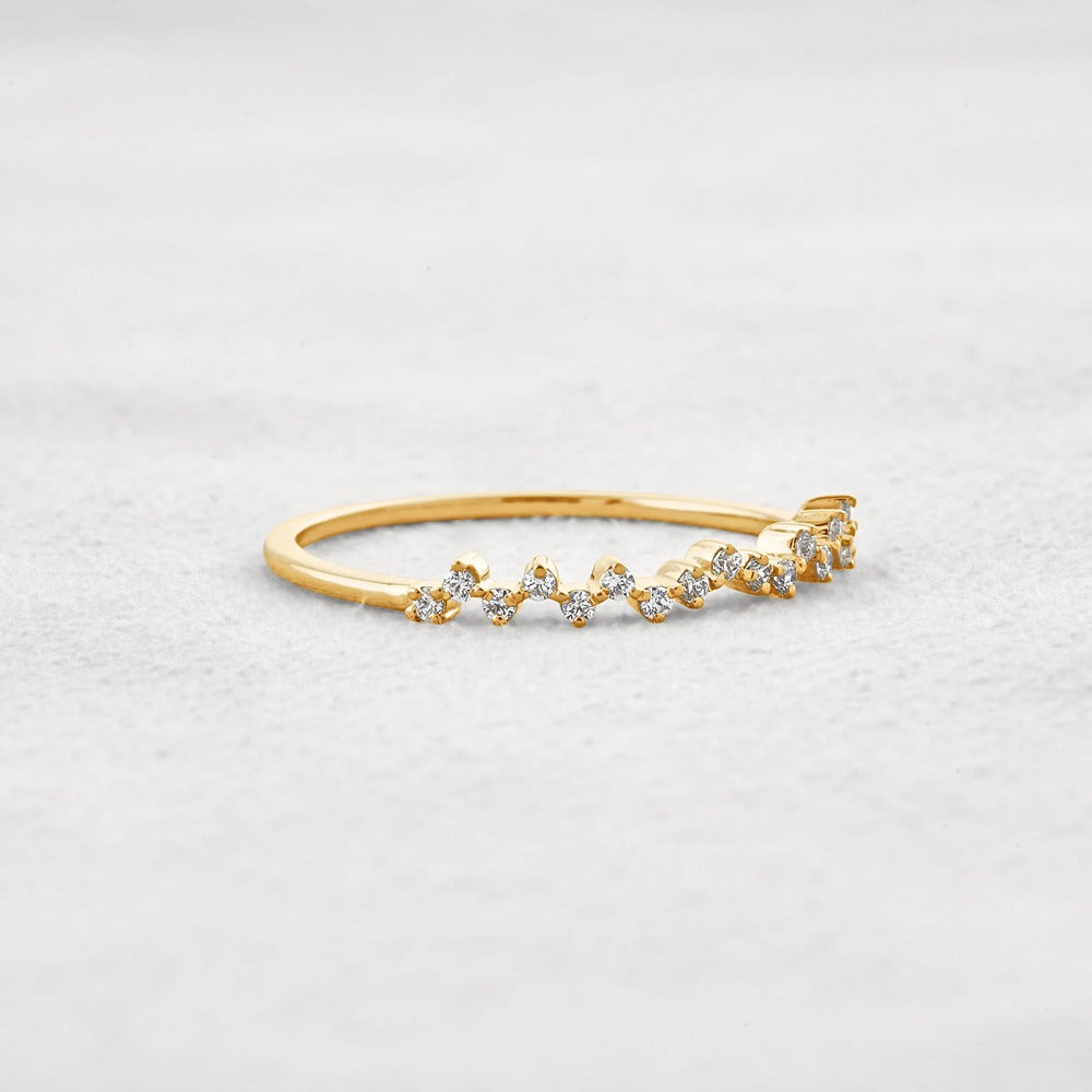Round Cut Moissnaite Cluster Style Wedding Band