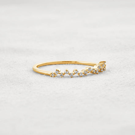 Round Cut Moissnaite Cluster Style Wedding Band