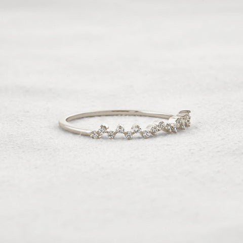 Round Cut Moissnaite Cluster Style Wedding Band