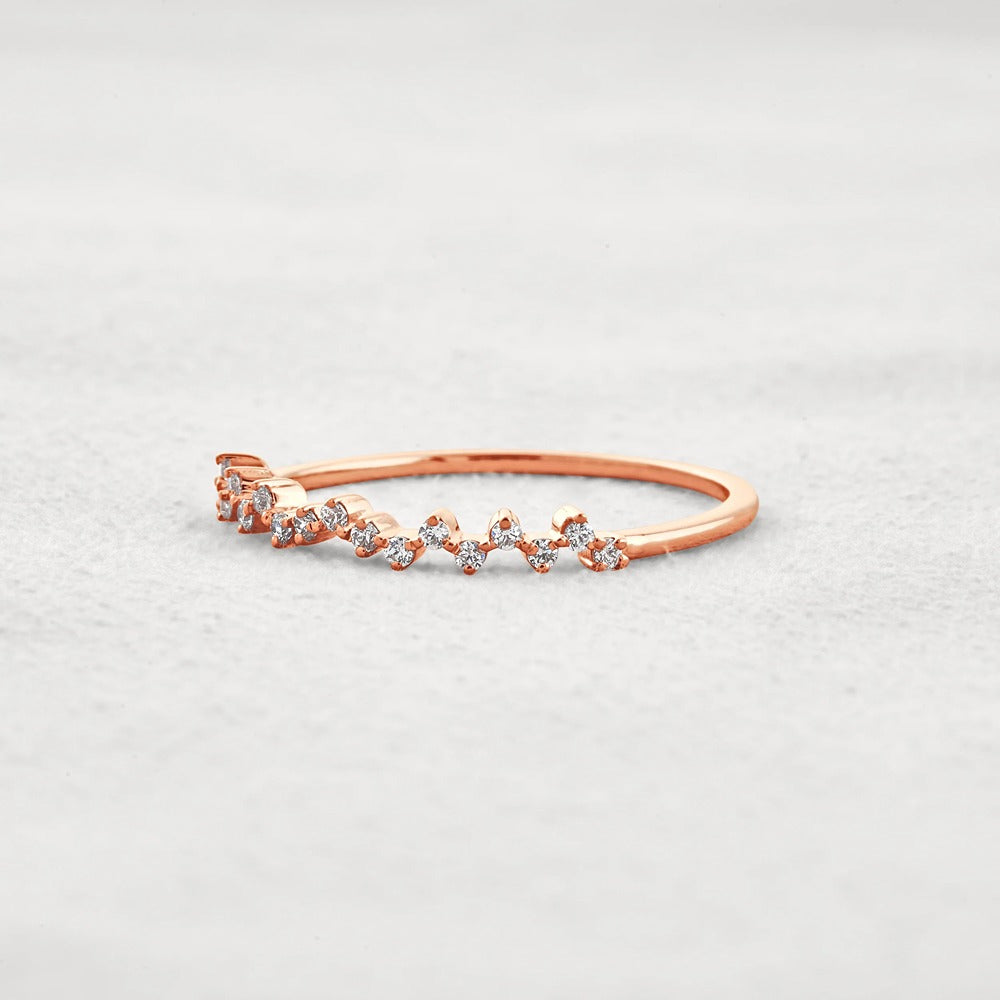Round Cut Moissnaite Cluster Style Wedding Band