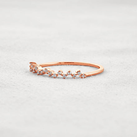 Round Cut Moissnaite Cluster Style Wedding Band