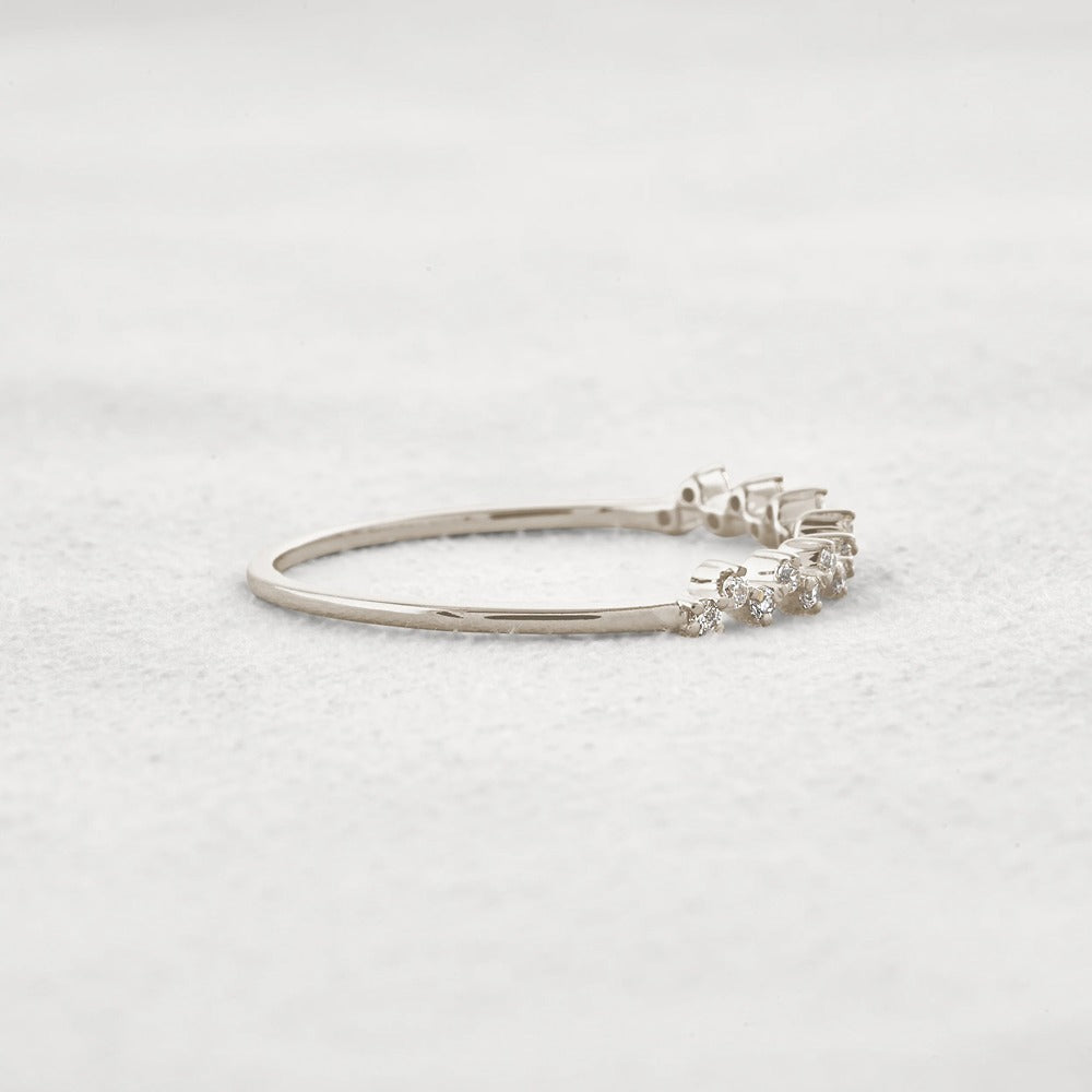 Round Cut Moissnaite Cluster Style Wedding Band