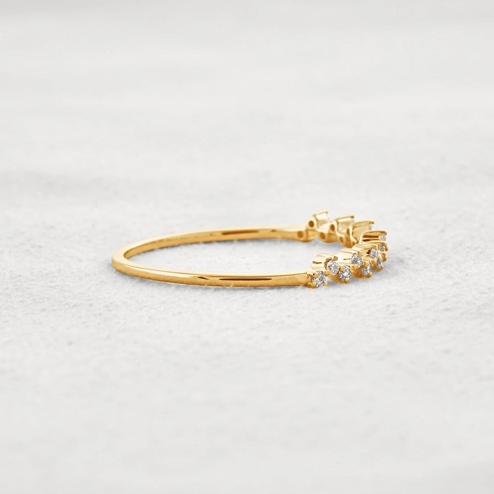 Round Cut Moissnaite Cluster Style Wedding Band