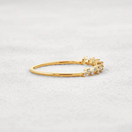Round Cut Moissnaite Cluster Style Wedding Band