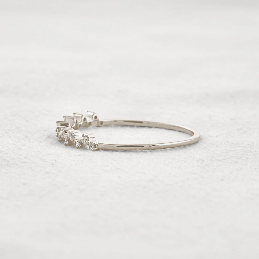 Round Cut Moissnaite Cluster Style Wedding Band