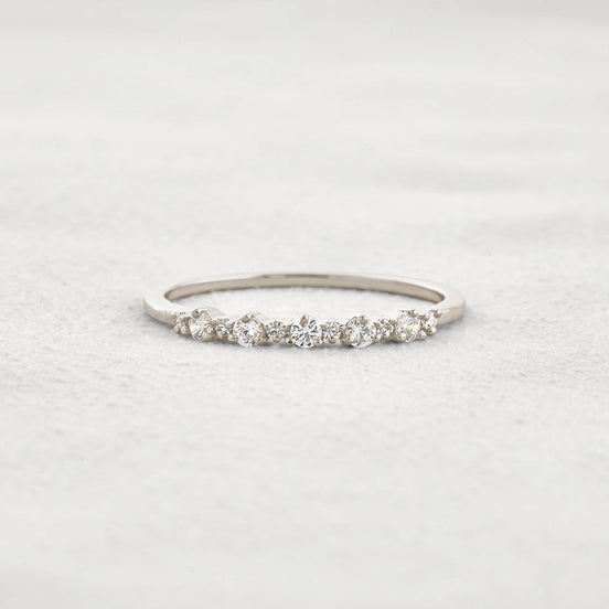 Moissanite Diamond Round Cut Fancy Band For Her