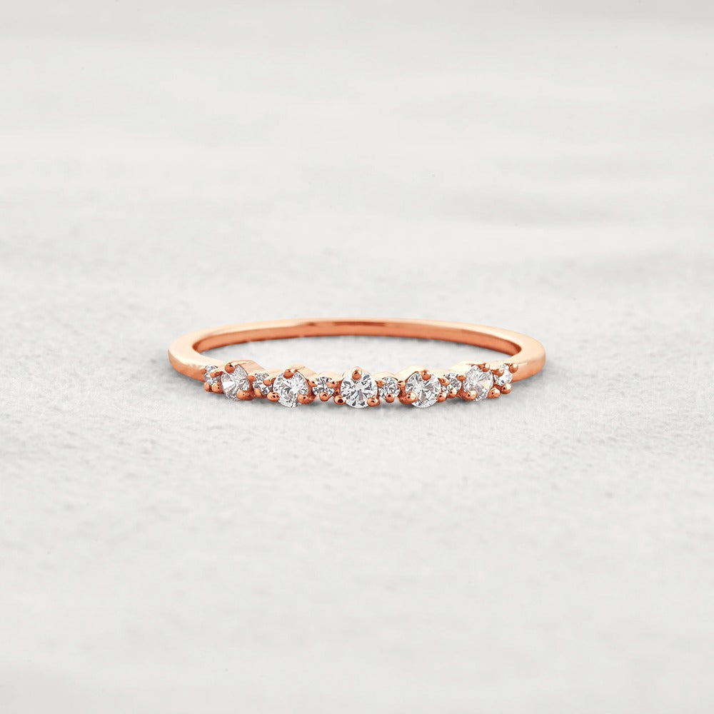 Moissanite Diamond Round Cut Fancy Band For Her