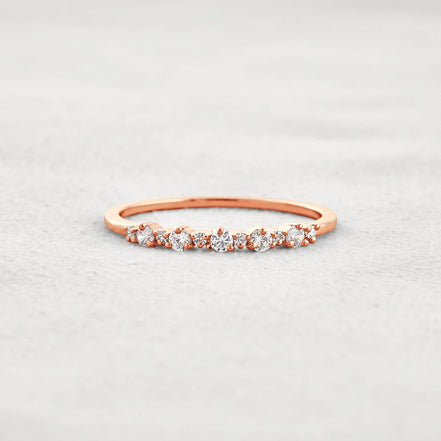 Moissanite Diamond Round Cut Fancy Band For Her
