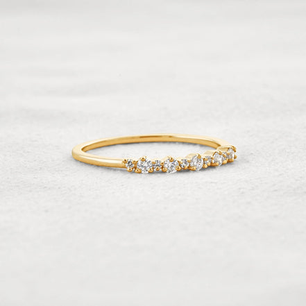 Moissanite Diamond Round Cut Fancy Band For Her