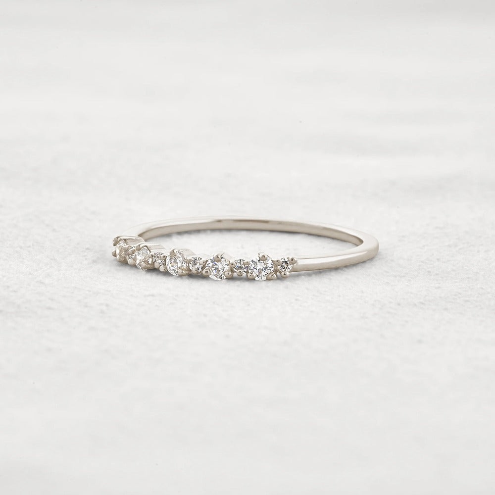 Moissanite Diamond Round Cut Fancy Band For Her