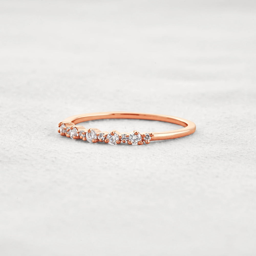 Moissanite Diamond Round Cut Fancy Band For Her