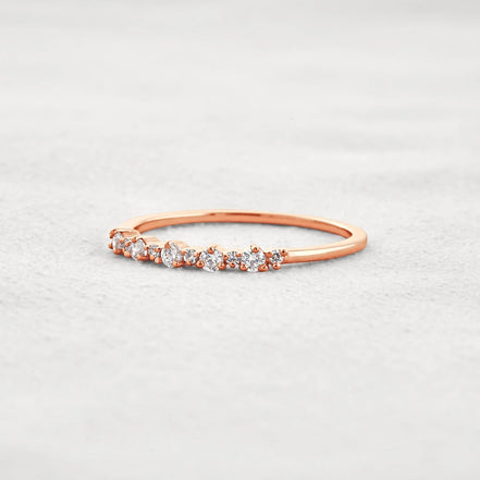 Moissanite Diamond Round Cut Fancy Band For Her