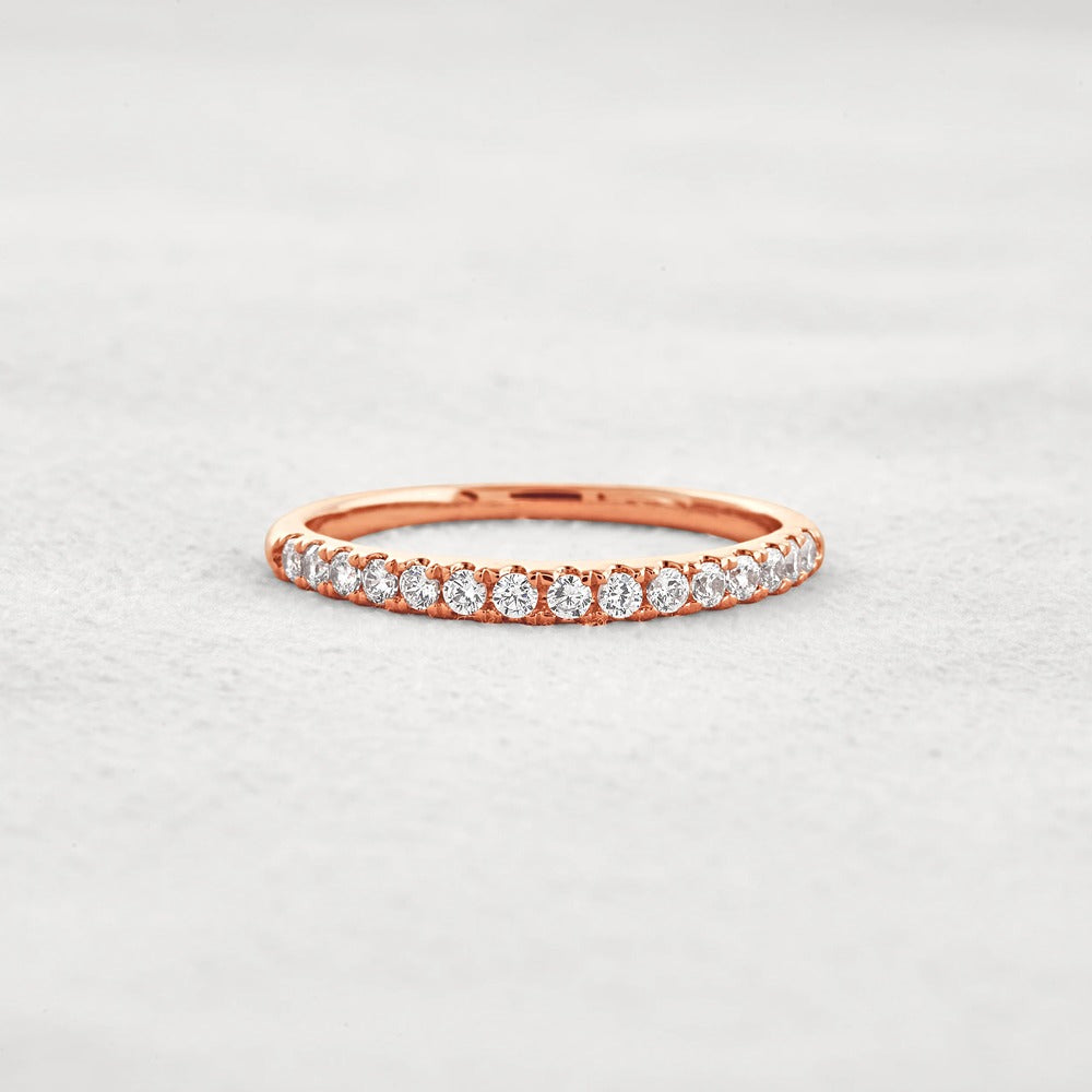 VVS1 Moissanite Diamond Half Eternity Round Cut Band