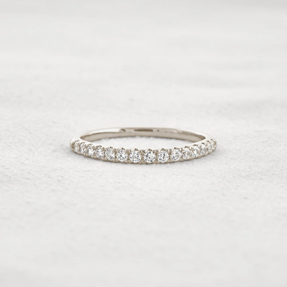 VVS1 Moissanite Diamond Half Eternity Round Cut Band
