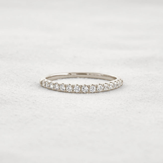 VVS1 Moissanite Diamond Half Eternity Round Cut Band