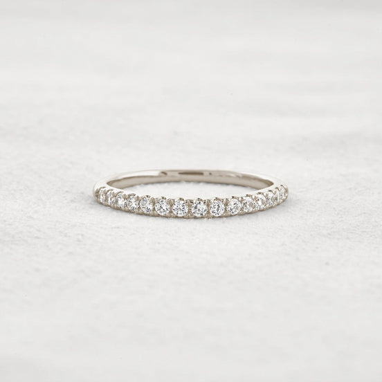 VVS1 Moissanite Diamond Half Eternity Round Cut Band