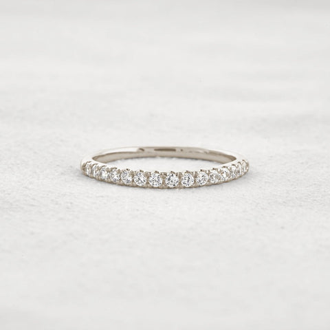 VVS1 Moissanite Diamond Half Eternity Round Cut Band