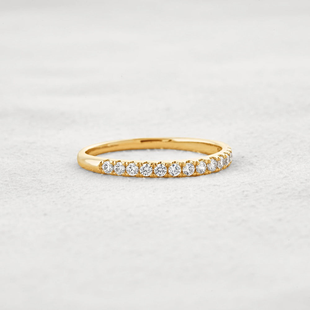 VVS1 Moissanite Diamond Half Eternity Round Cut Band