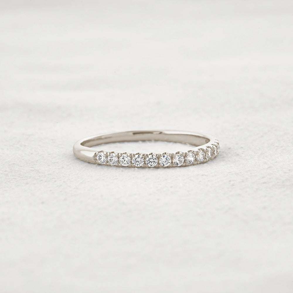 VVS1 Moissanite Diamond Half Eternity Round Cut Band