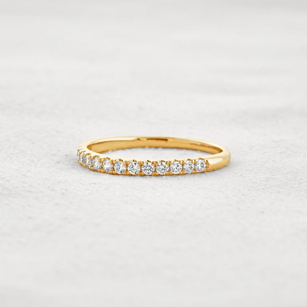 VVS1 Moissanite Diamond Half Eternity Round Cut Band