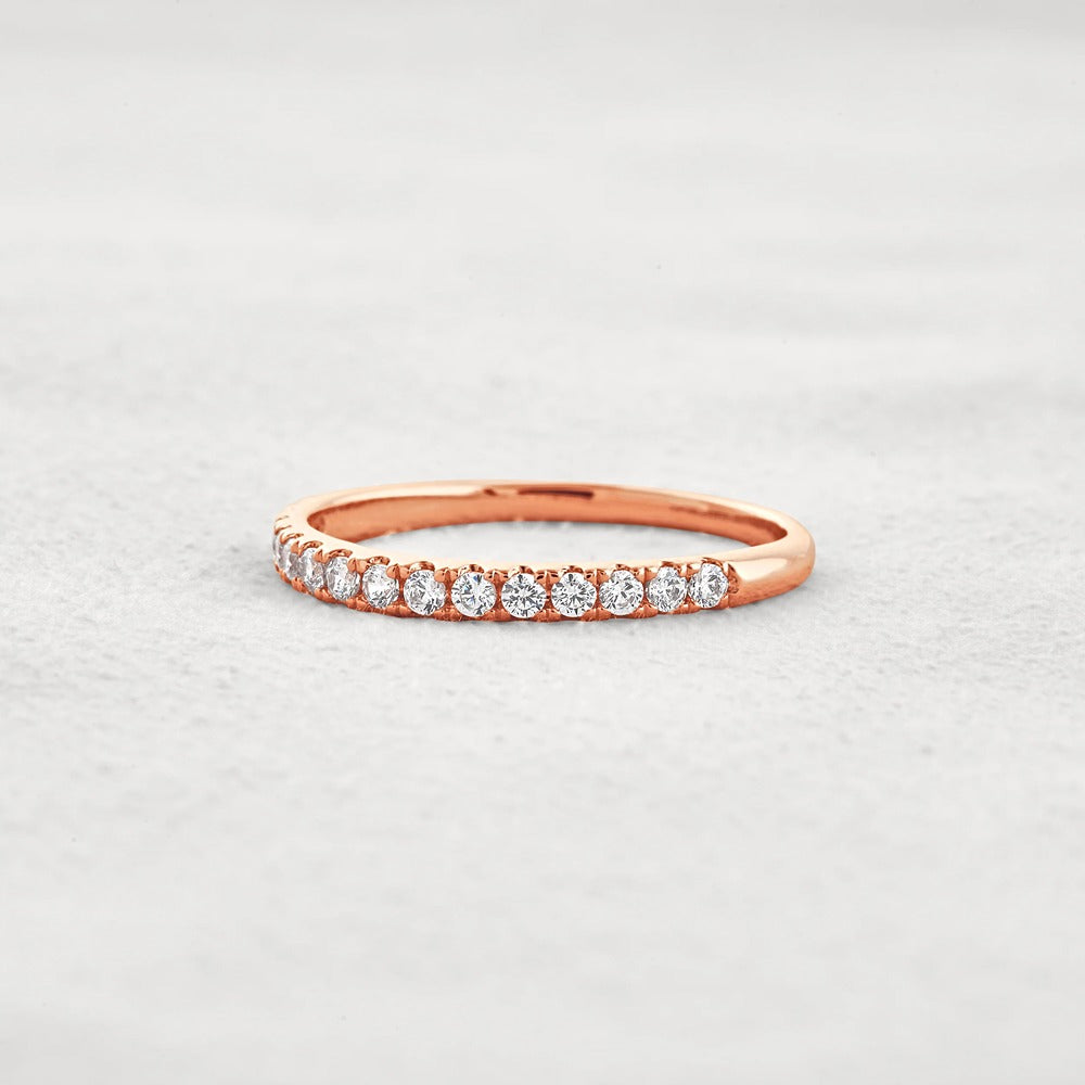 VVS1 Moissanite Diamond Half Eternity Round Cut Band