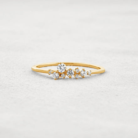 Colorless Round Cut Moissanite Cluster Wedding Band