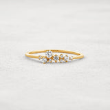 Colorless Round Cut Moissanite Cluster Wedding Band