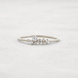Colorless Round Cut Moissanite Cluster Wedding Band
