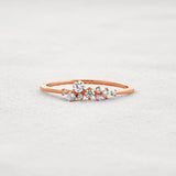 Colorless Round Cut Moissanite Cluster Wedding Band