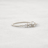 Colorless Round Cut Moissanite Cluster Wedding Band