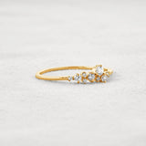 Colorless Round Cut Moissanite Cluster Wedding Band