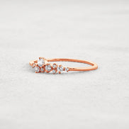 Colorless Round Cut Moissanite Cluster Wedding Band