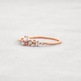 Colorless Round Cut Moissanite Cluster Wedding Band