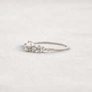 Colorless Round Cut Moissanite Cluster Wedding Band