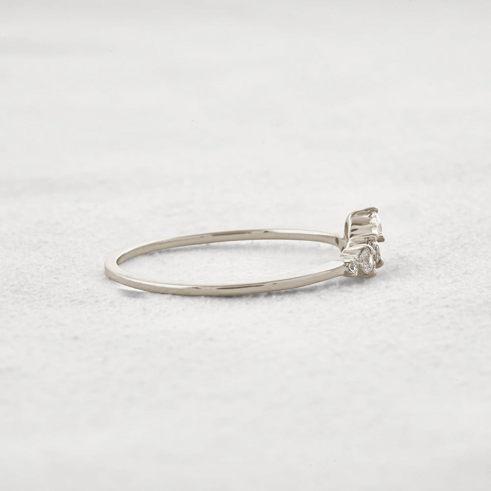 Colorless Round Cut Moissanite Cluster Wedding Band