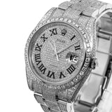 Moissanite Full White DateJust Iced Out Watch Gift For Men's