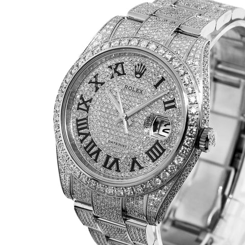 Moissanite Full White DateJust Iced Out Watch Gift For Men's