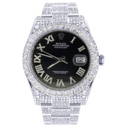 Fully Iced Out Moissanite Datejust Hip Hop Watch For Men's