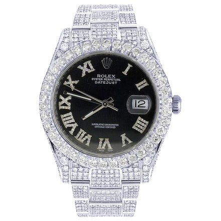 Fully Iced Out Moissanite Datejust Hip Hop Watch For Men's