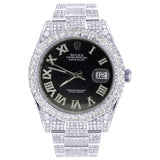 Fully Iced Out Moissanite Datejust Hip Hop Watch For Men's